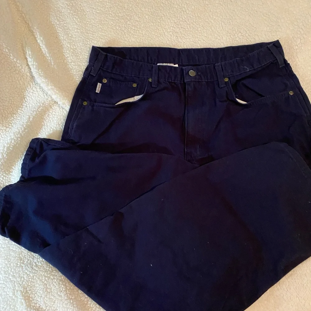 Carhartt  men’s navy Cotton Pants 38x32 - Picture 3 of 7